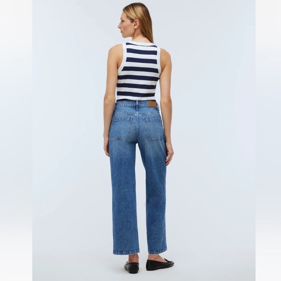 Madewell Taller Emmett Wide-Leg Full Length Jean Patch Pocket Lakecourt Wash 32T - Picture 3 of 15